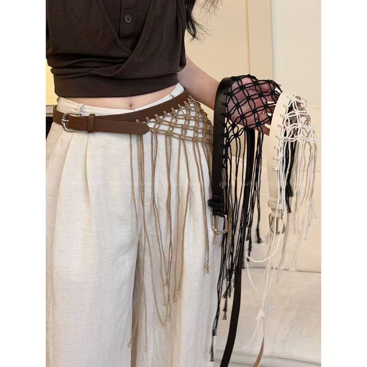 Ethnic Boho Fashion - أحزمة خصر كاجوال بنمط Y2K مع